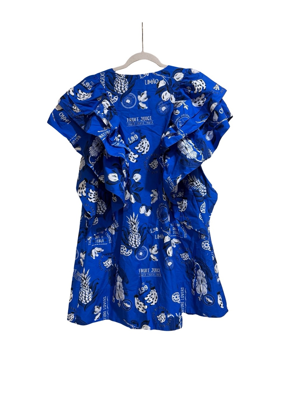 💙 Farm Rio Flutter Sleeve Babydoll Mini Dress Floral Boho Tiered Dress Size XL - Picture 10 of 16
